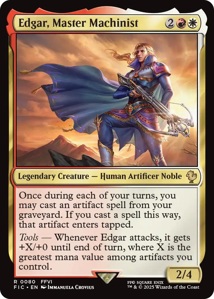 Edgar, Master Machinist (Surge Foil) [FINAL FANTASY Commander] MTG Single Magic: The Gathering | Red Claw Gaming