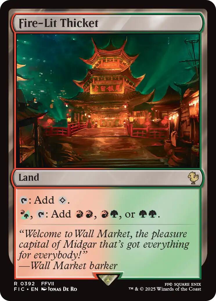 Fire-Lit Thicket (Surge Foil) [FINAL FANTASY Commander] MTG Single Magic: The Gathering | Red Claw Gaming