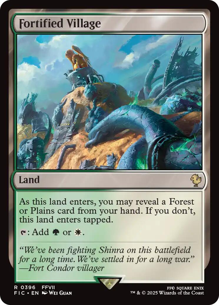 Fortified Village (Surge Foil) [FINAL FANTASY Commander] MTG Single Magic: The Gathering | Red Claw Gaming