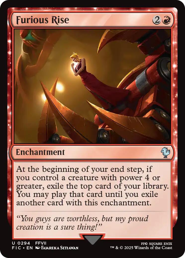 Furious Rise (Surge Foil) [FINAL FANTASY Commander] MTG Single Magic: The Gathering | Red Claw Gaming