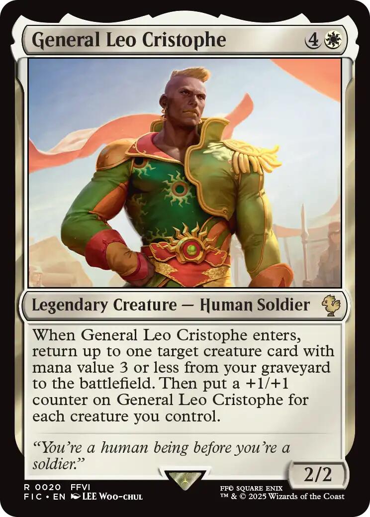 General Leo Cristophe (Surge Foil) [FINAL FANTASY Commander] MTG Single Magic: The Gathering | Red Claw Gaming