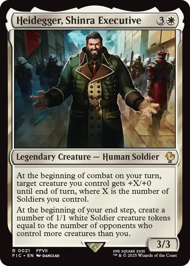 Heidegger, Shinra Executive (Surge Foil) [FINAL FANTASY Commander] MTG Single Magic: The Gathering | Red Claw Gaming