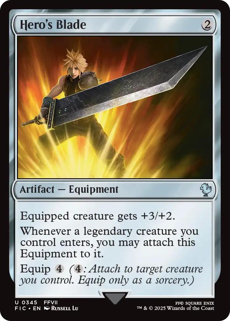Hero's Blade (Surge Foil) [FINAL FANTASY Commander] MTG Single Magic: The Gathering | Red Claw Gaming