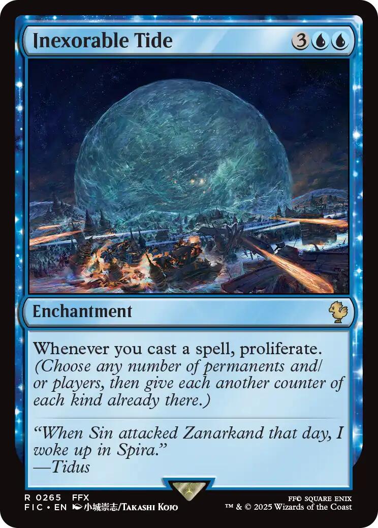 Inexorable Tide (Surge Foil) [FINAL FANTASY Commander] MTG Single Magic: The Gathering | Red Claw Gaming