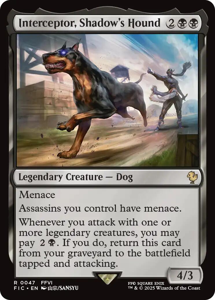 Interceptor, Shadow's Hound (Surge Foil) [FINAL FANTASY Commander] MTG Single Magic: The Gathering | Red Claw Gaming
