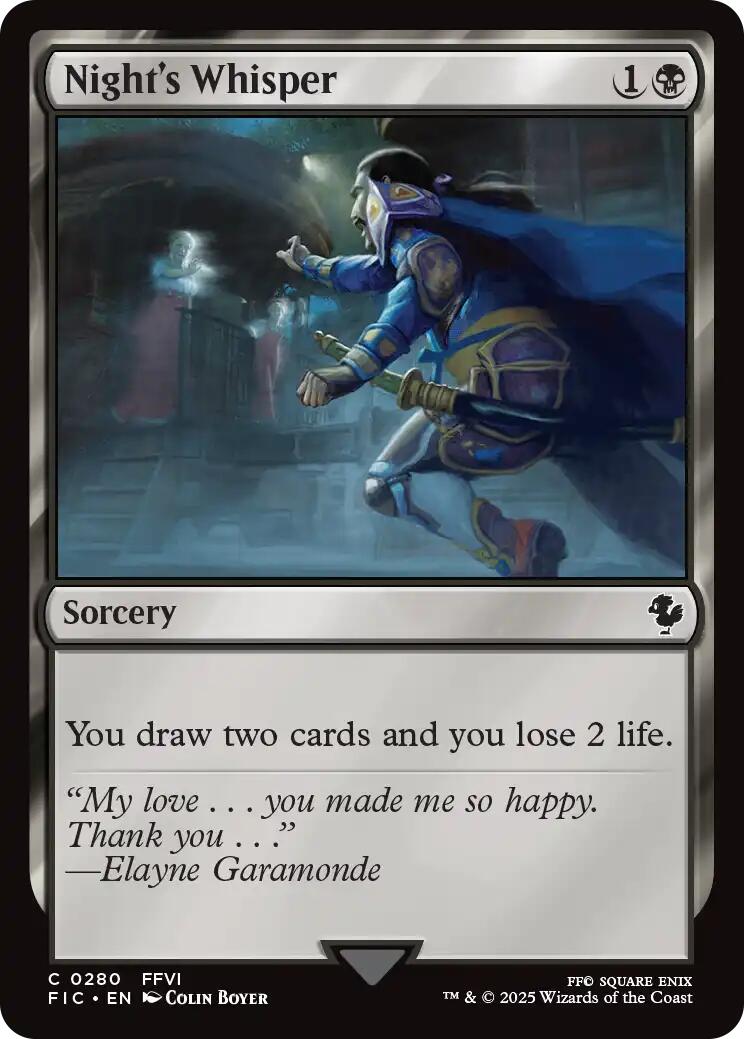 Night's Whisper (Surge Foil) [FINAL FANTASY Commander] MTG Single Magic: The Gathering | Red Claw Gaming