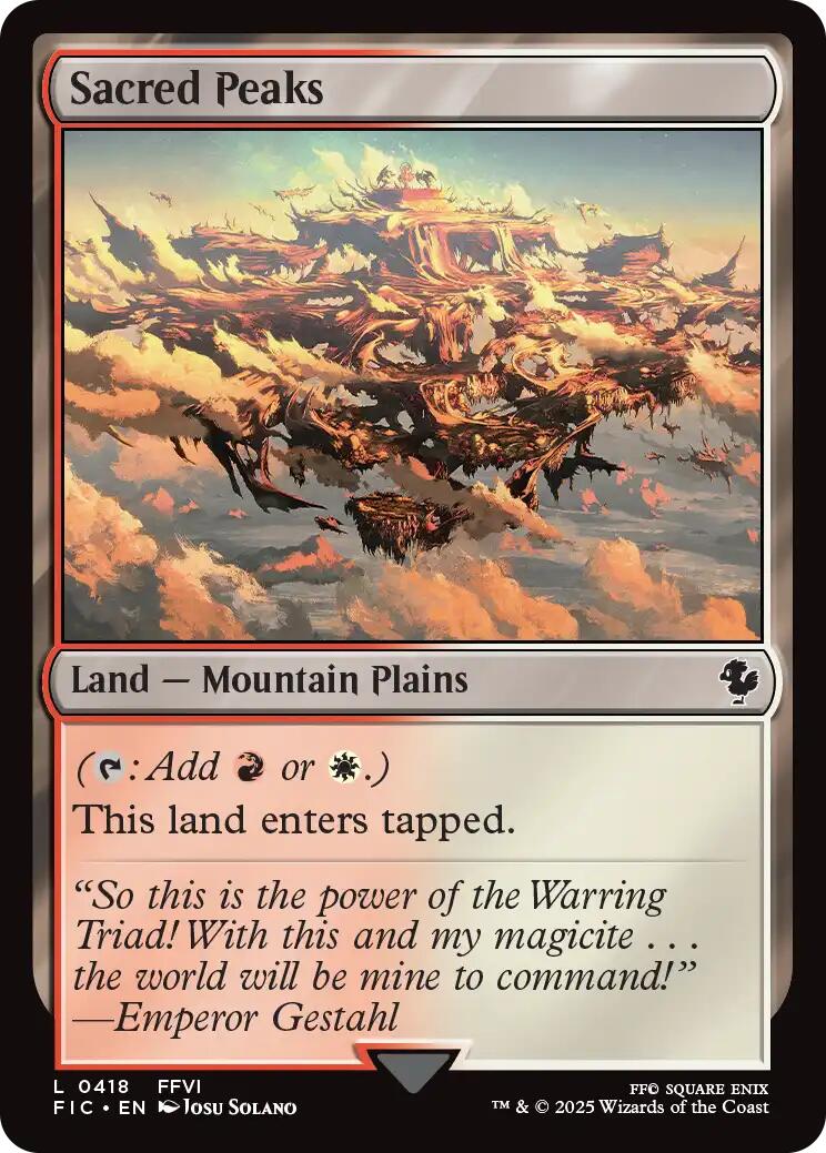 Sacred Peaks (Surge Foil) [FINAL FANTASY Commander] MTG Single Magic: The Gathering | Red Claw Gaming