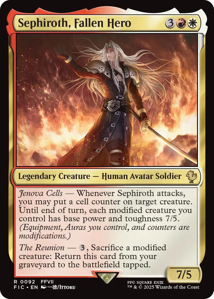 Sephiroth, Fallen Hero (Surge Foil) [FINAL FANTASY Commander] MTG Single Magic: The Gathering | Red Claw Gaming