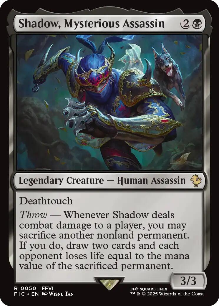 Shadow, Mysterious Assassin (Surge Foil) [FINAL FANTASY Commander] MTG Single Magic: The Gathering | Red Claw Gaming