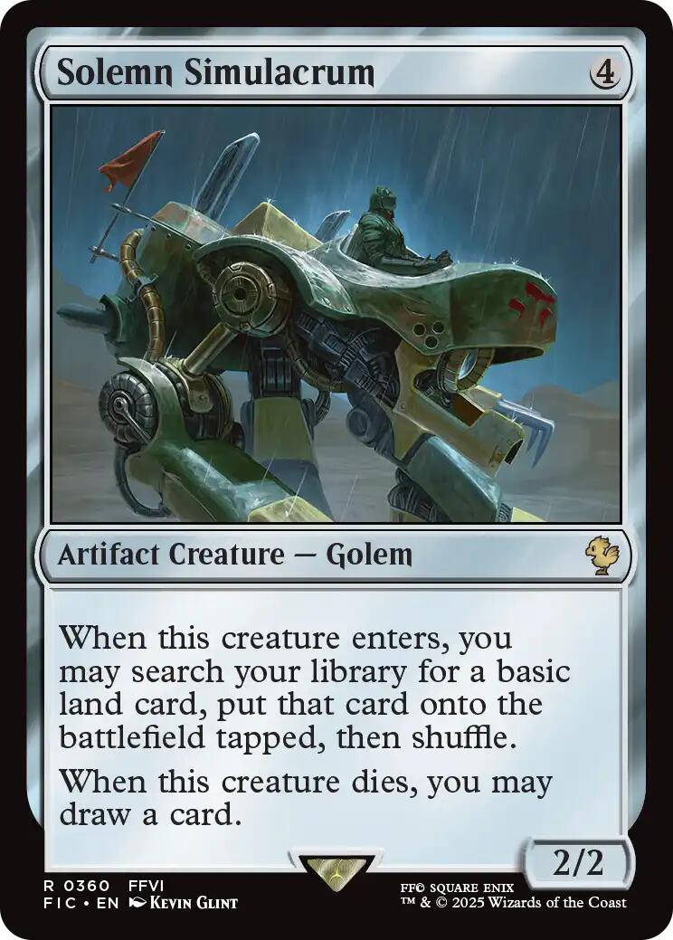 Solemn Simulacrum (Surge Foil) [FINAL FANTASY Commander] MTG Single Magic: The Gathering | Red Claw Gaming