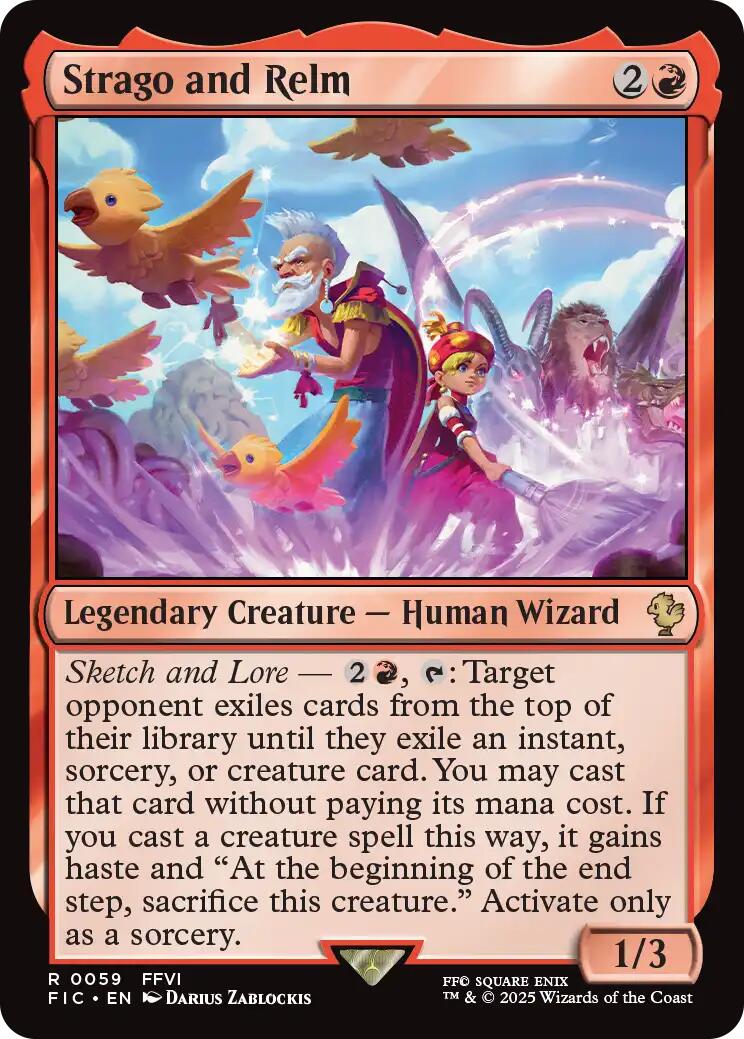 Strago and Relm (Surge Foil) [FINAL FANTASY Commander] MTG Single Magic: The Gathering | Red Claw Gaming