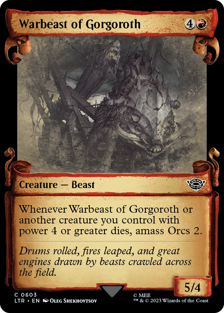 Warbeast of Gorgoroth [The Lord of the Rings: Tales of Middle-Earth Showcase Scrolls] MTG Single Magic: The Gathering | Red Claw Gaming