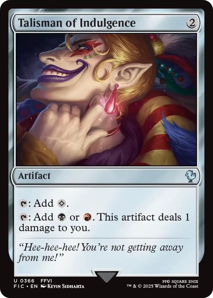 Talisman of Indulgence (Surge Foil) [FINAL FANTASY Commander] MTG Single Magic: The Gathering | Red Claw Gaming
