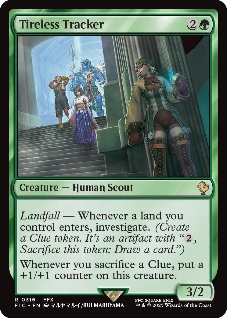 Tireless Tracker (Surge Foil) [FINAL FANTASY Commander] MTG Single Magic: The Gathering | Red Claw Gaming