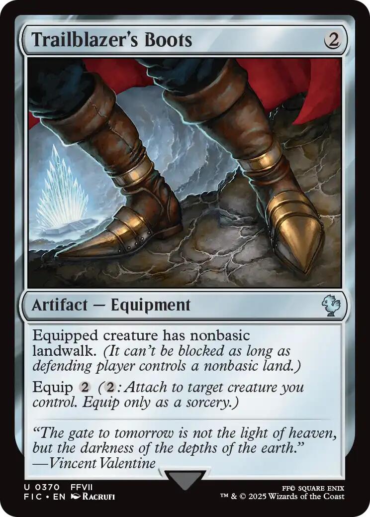 Trailblazer's Boots (Surge Foil) [FINAL FANTASY Commander] MTG Single Magic: The Gathering | Red Claw Gaming