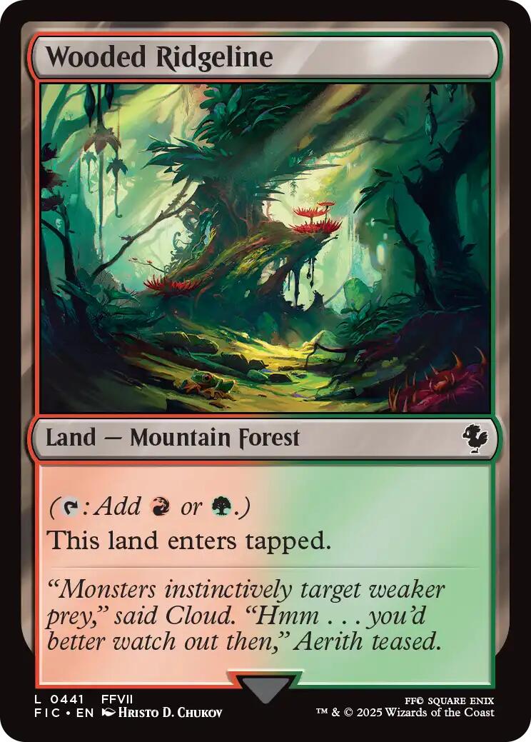 Wooded Ridgeline (Surge Foil) [FINAL FANTASY Commander] MTG Single Magic: The Gathering | Red Claw Gaming