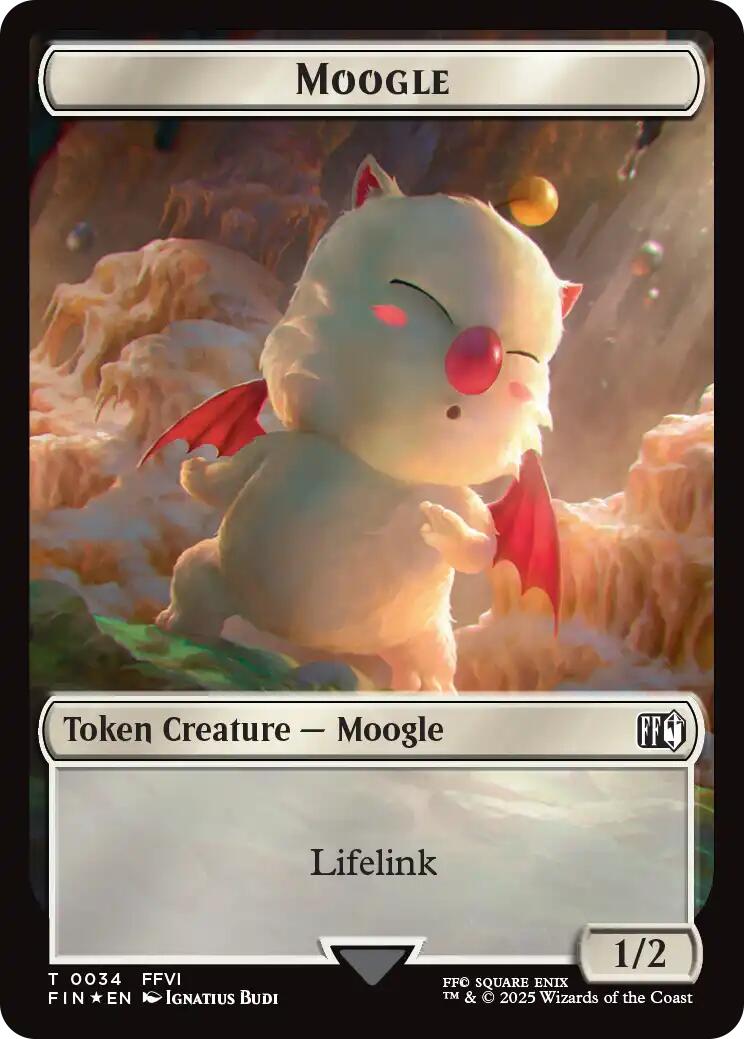 Moogle // Zombie Double-Sided Token (Surge Foil) [FINAL FANTASY Commander Tokens] MTG Single Magic: The Gathering | Red Claw Gaming