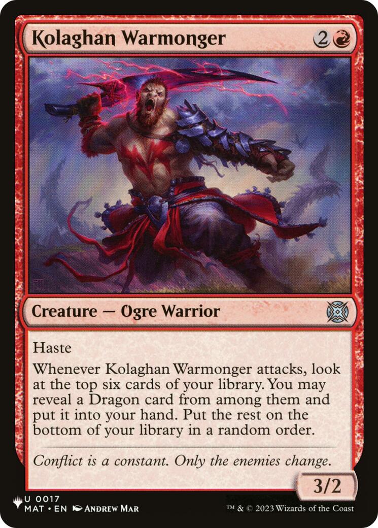 Kolaghan Warmonger [The List] MTG Single Magic: The Gathering | Red Claw Gaming