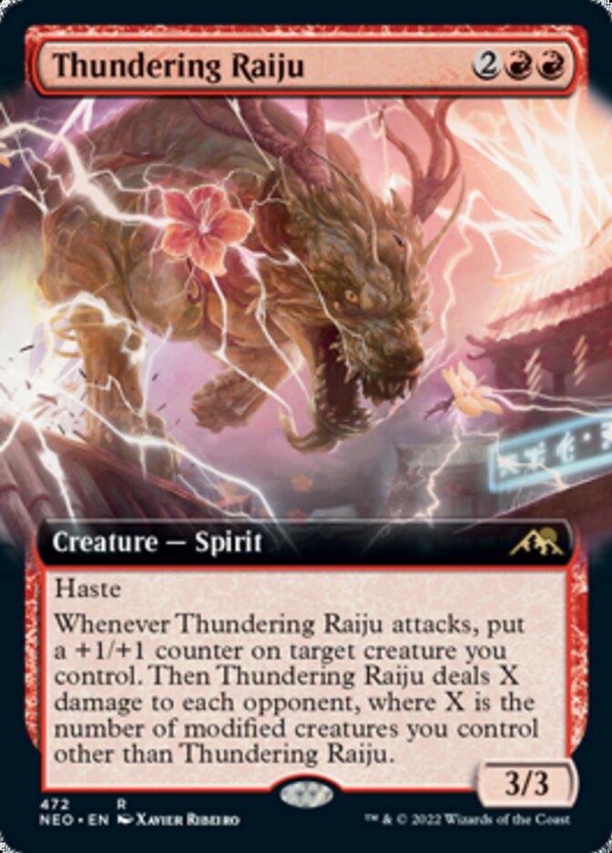 Thundering Raiju (Extended Art) [Kamigawa: Neon Dynasty] MTG Single Magic: The Gathering    | Red Claw Gaming