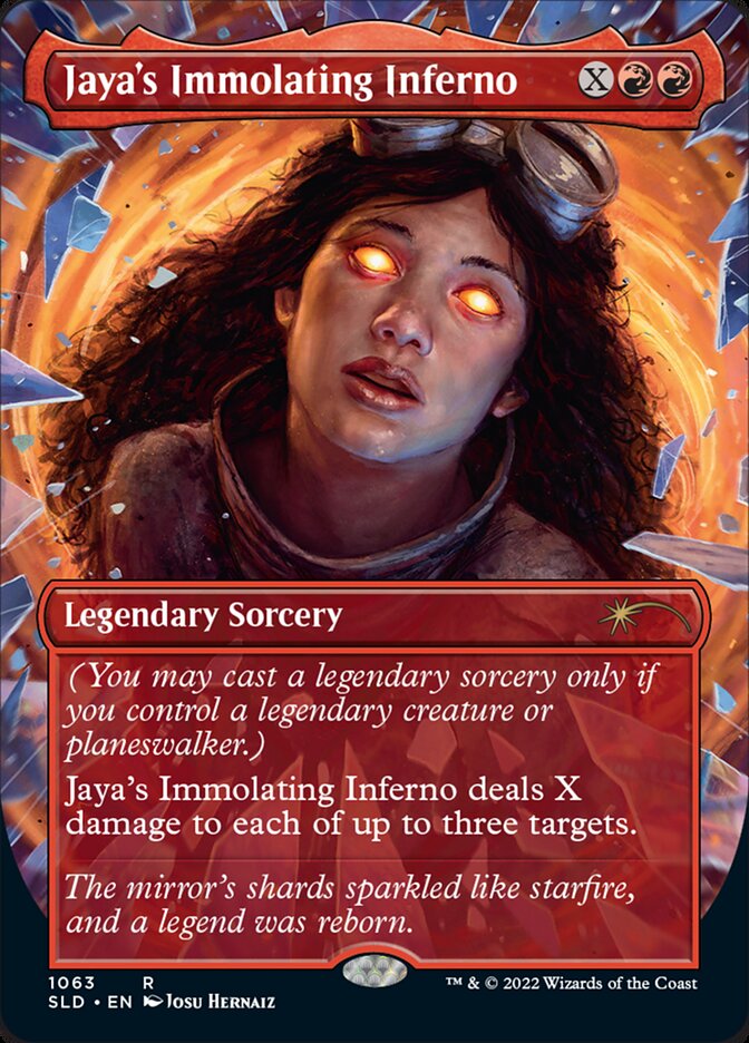 Jaya's Immolating Inferno (Borderless) [Secret Lair Drop Series] MTG Single Magic: The Gathering | Red Claw Gaming