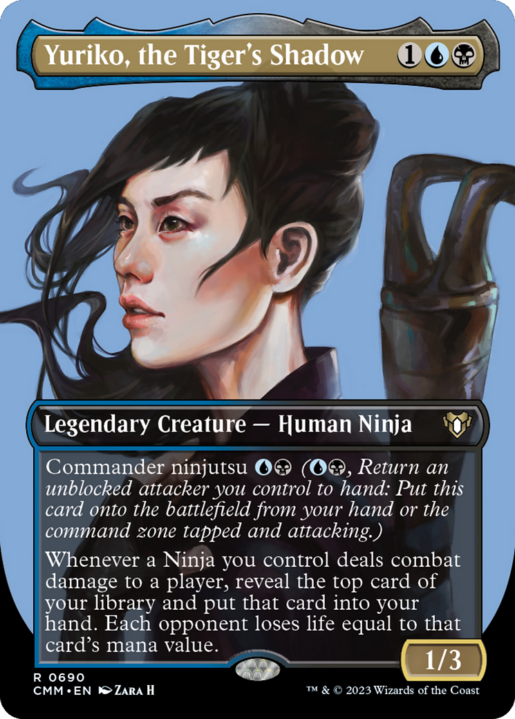 Yuriko, the Tiger's Shadow (Borderless Profile) [Commander Masters] MTG Single Magic: The Gathering | Red Claw Gaming