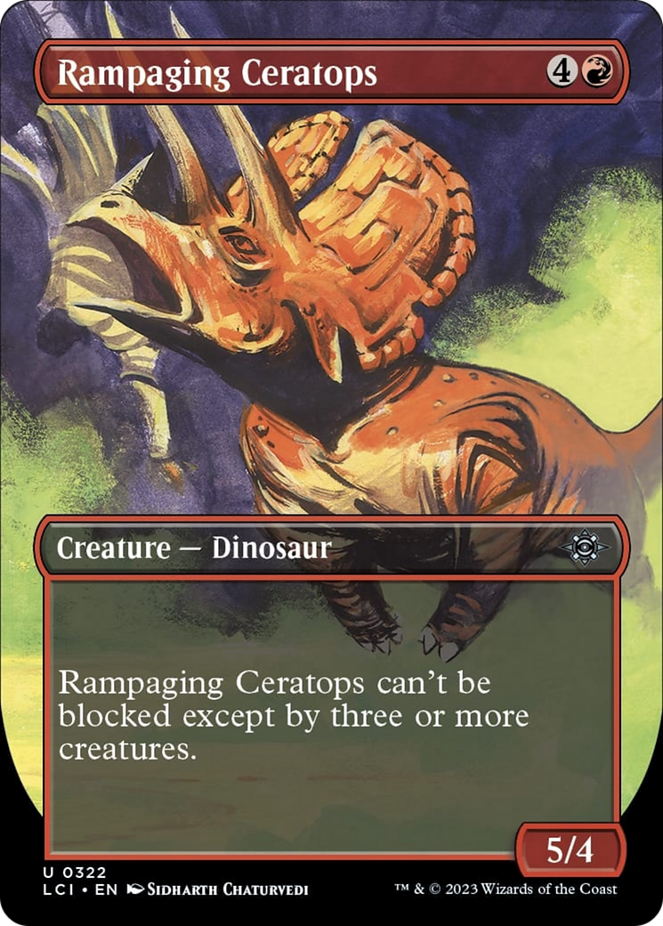 Rampaging Ceratops (Borderless) [The Lost Caverns of Ixalan] MTG Single Magic: The Gathering    | Red Claw Gaming