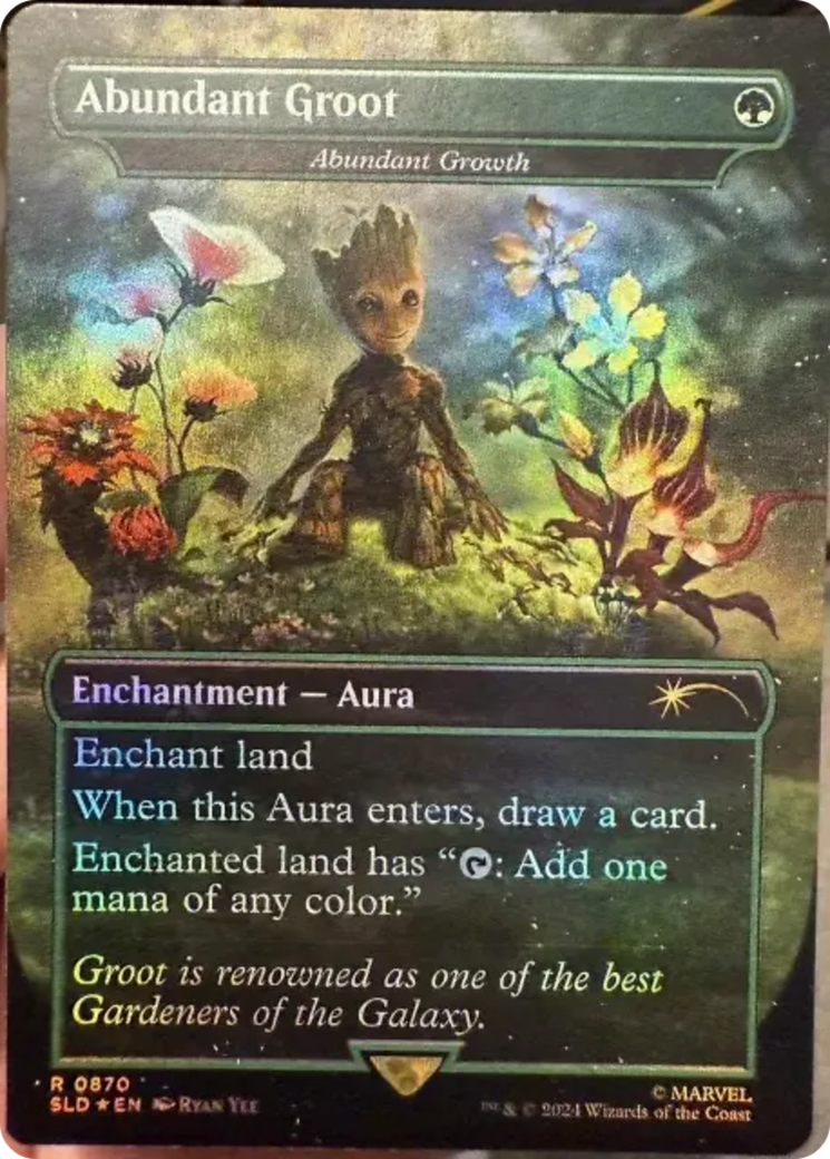 Abundant Groot - Abundant Growth (Rainbow Foil) [Secret Lair Drop Series] MTG Single Magic: The Gathering | Red Claw Gaming