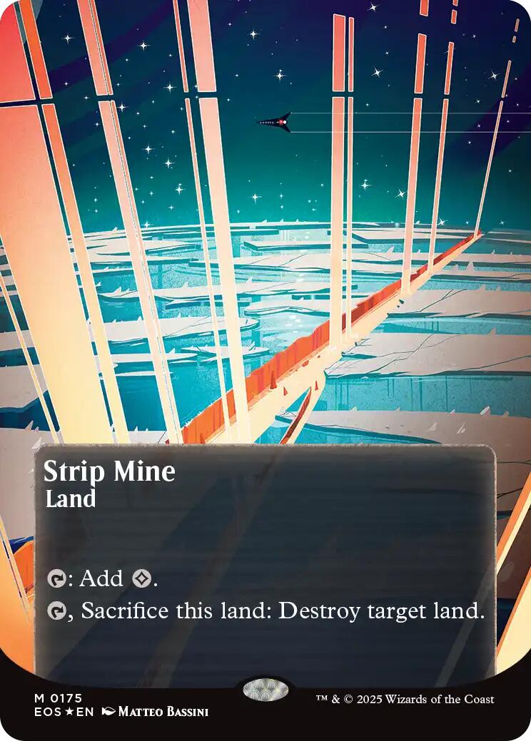 Strip Mine (0175) (Borderless) (Galaxy Foil) [Edge of Eternities: Stellar Sights] MTG Single Magic: The Gathering | Red Claw Gaming