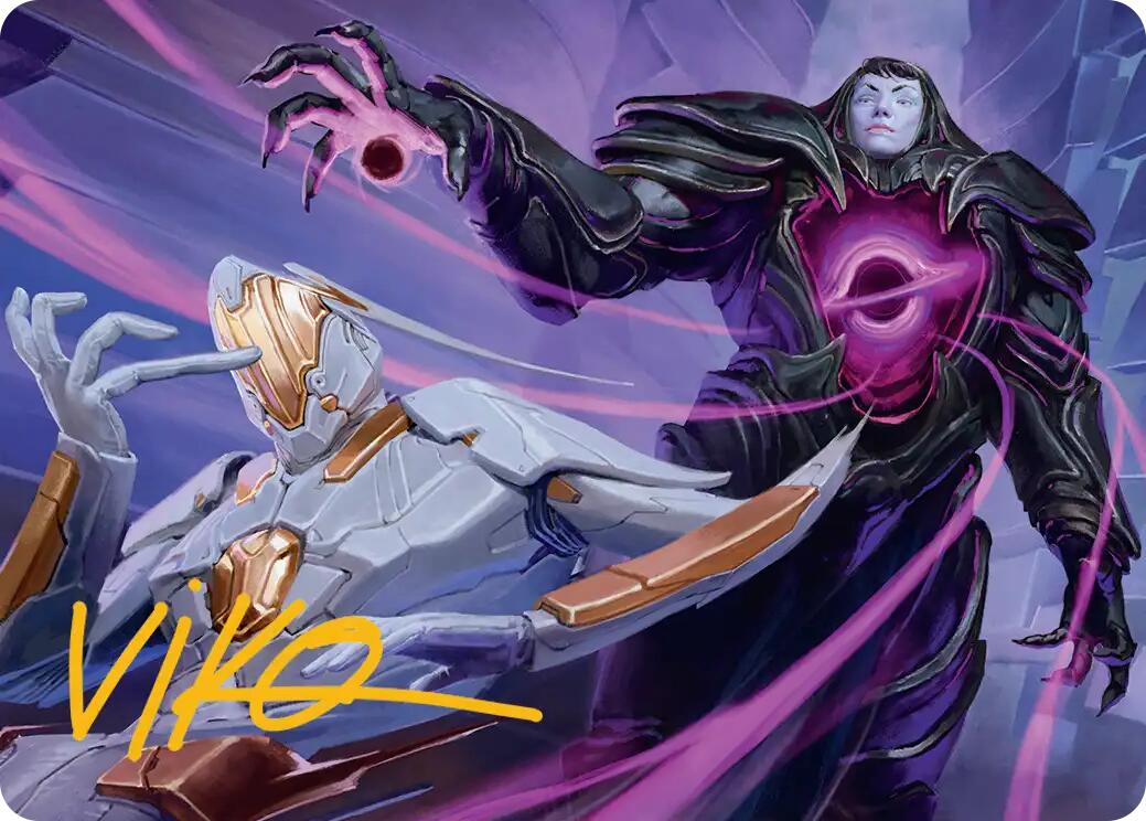 Lightless Evangel Art Card (Gold-Stamped Signature) [Edge of Eternities Art Series] MTG Single Magic: The Gathering | Red Claw Gaming