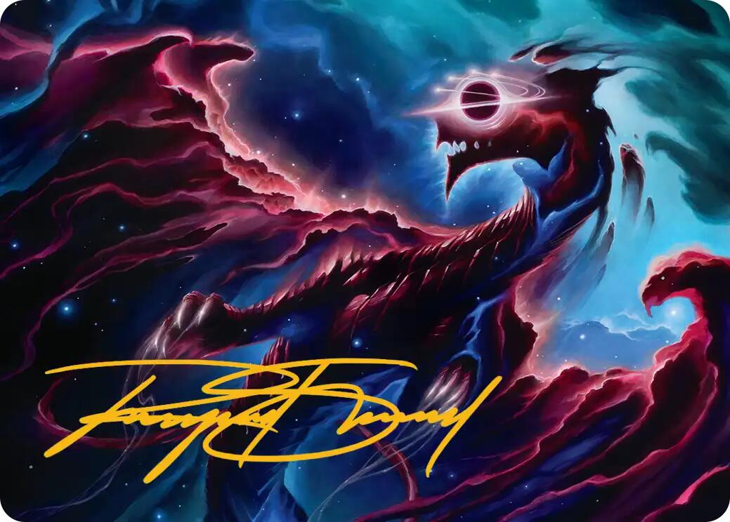 Nova Hellkite Art Card (18/54) (Gold-Stamped Signature) [Edge of Eternities Art Series] MTG Single Magic: The Gathering | Red Claw Gaming
