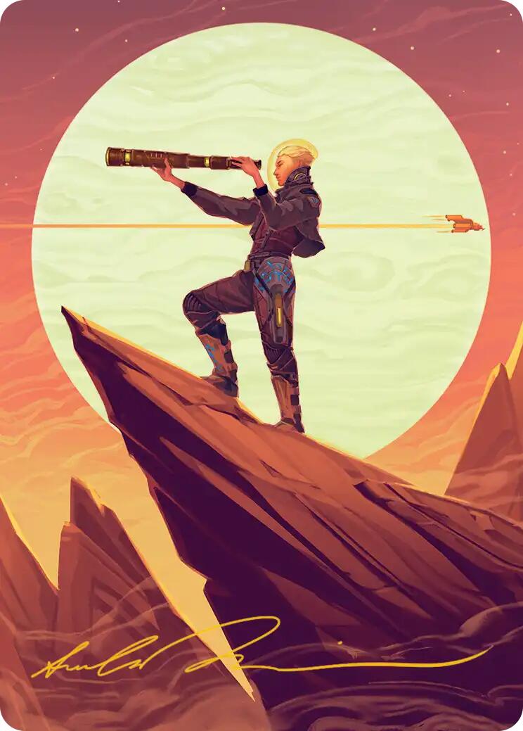 Sami, Wildcat Captain Art Card (Gold-Stamped Signature) [Edge of Eternities Art Series] MTG Single Magic: The Gathering | Red Claw Gaming