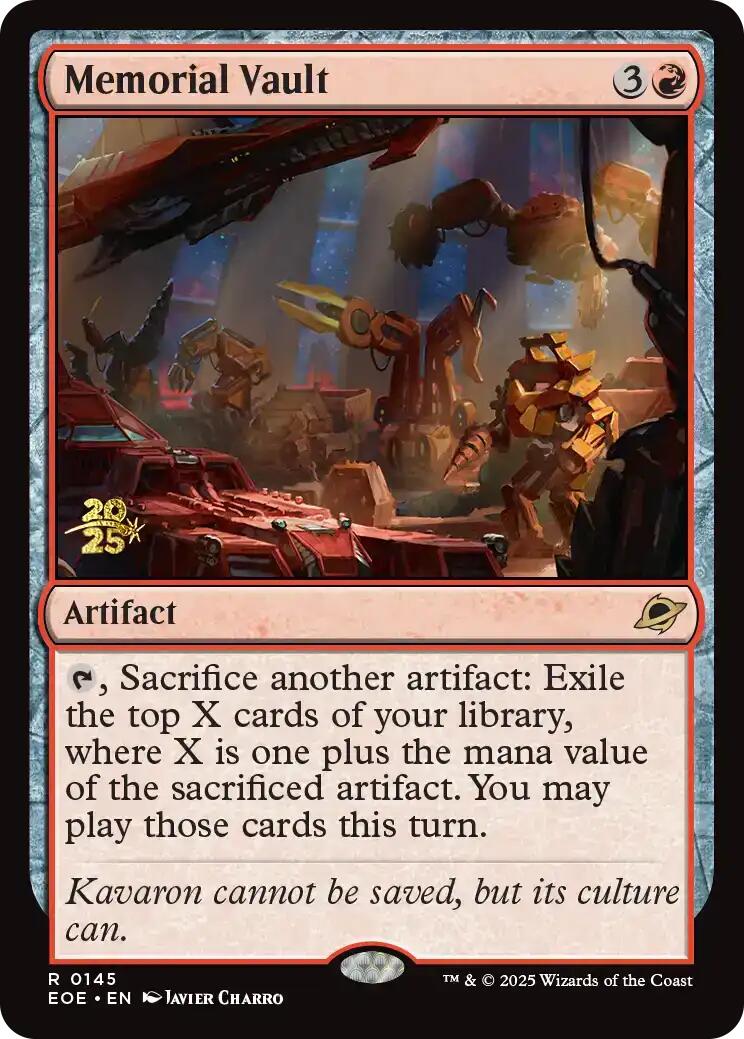Memorial Vault [Edge of Eternities Prerelease Promos] MTG Single Magic: The Gathering | Red Claw Gaming