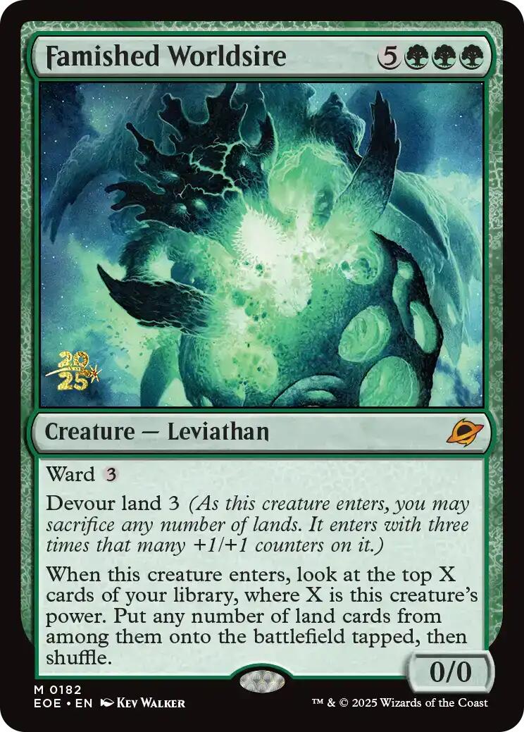 Famished Worldsire [Edge of Eternities Prerelease Promos] MTG Single Magic: The Gathering | Red Claw Gaming