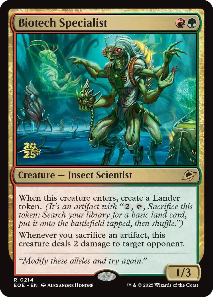 Biotech Specialist [Edge of Eternities Prerelease Promos] MTG Single Magic: The Gathering | Red Claw Gaming