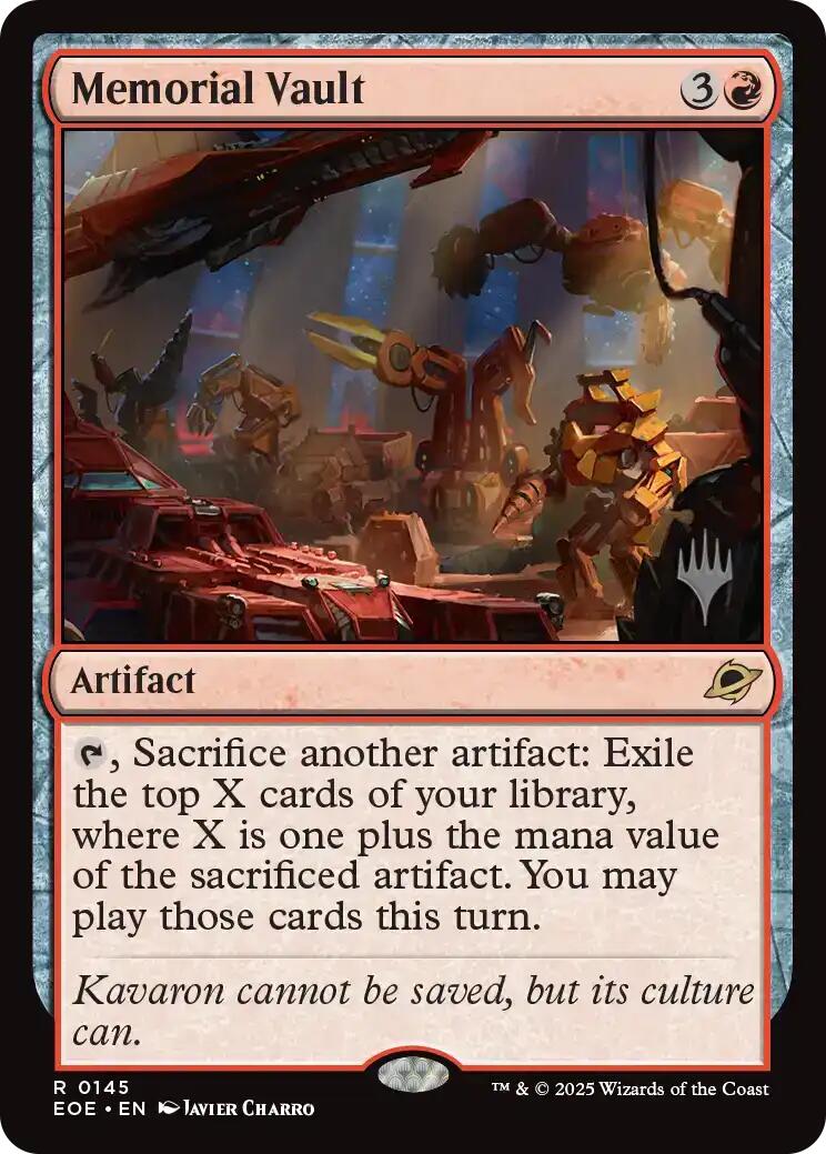 Memorial Vault [Edge of Eternities Promo Pack] MTG Single Magic: The Gathering | Red Claw Gaming