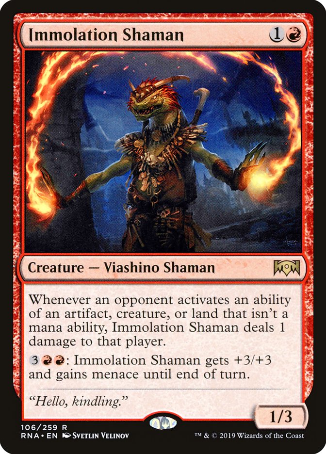 Immolation Shaman [Ravnica Allegiance] MTG Single Magic: The Gathering | Red Claw Gaming