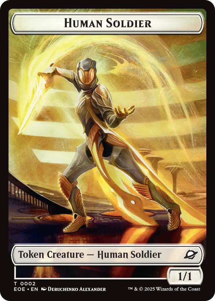Human Soldier // Lander (0004) Doubled-Sided Token [Edge of Eternities Tokens] MTG Single Magic: The Gathering | Red Claw Gaming