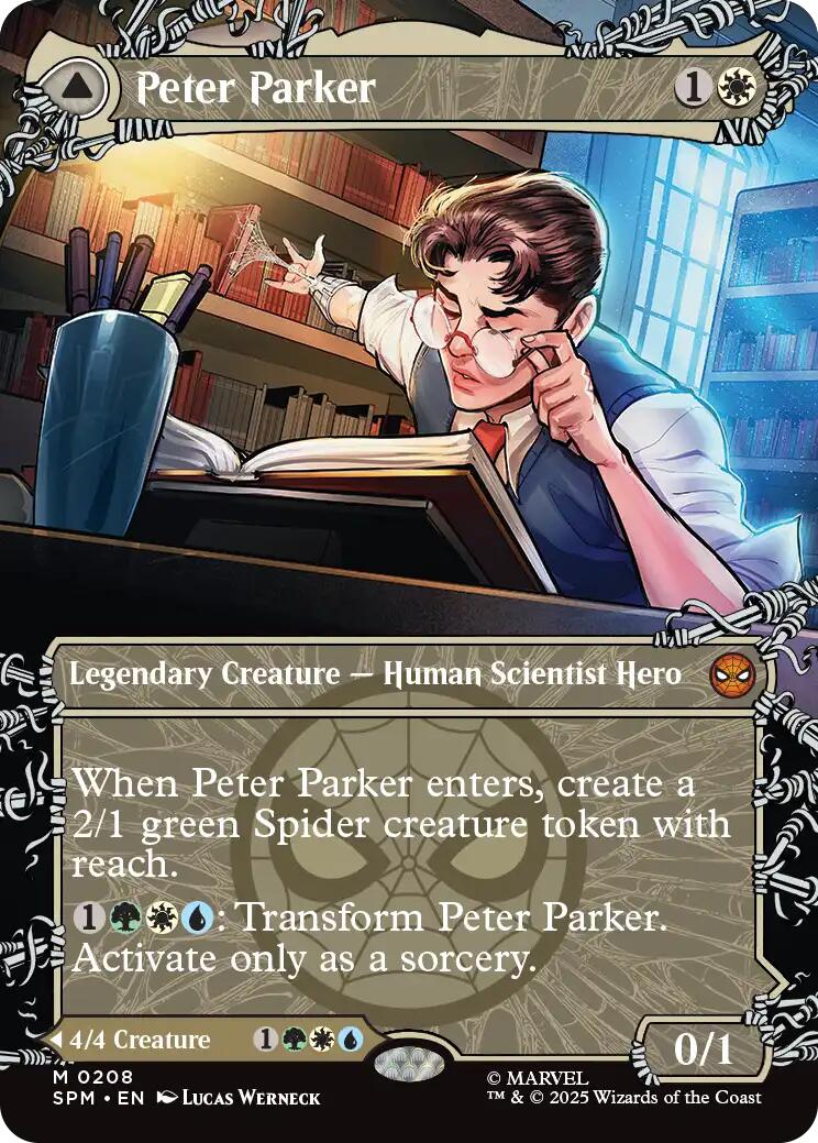 Peter Parker (0208) (Borderless) [Marvel's Spider-Man] MTG Single Magic: The Gathering | Red Claw Gaming