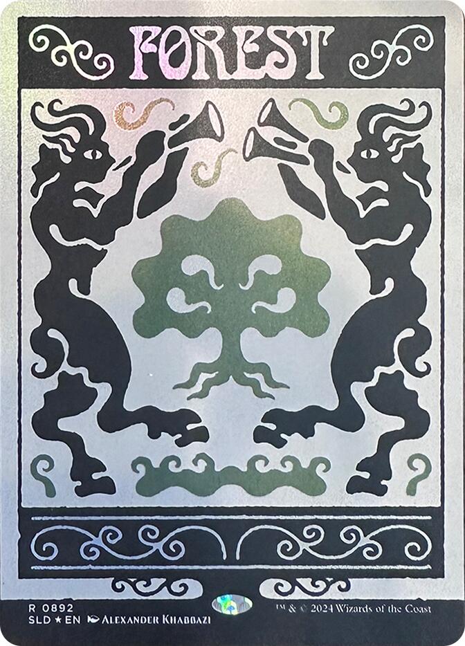 Forest (0892) (Rainbow Foil) [Secret Lair Drop Series] MTG Single Magic: The Gathering | Red Claw Gaming