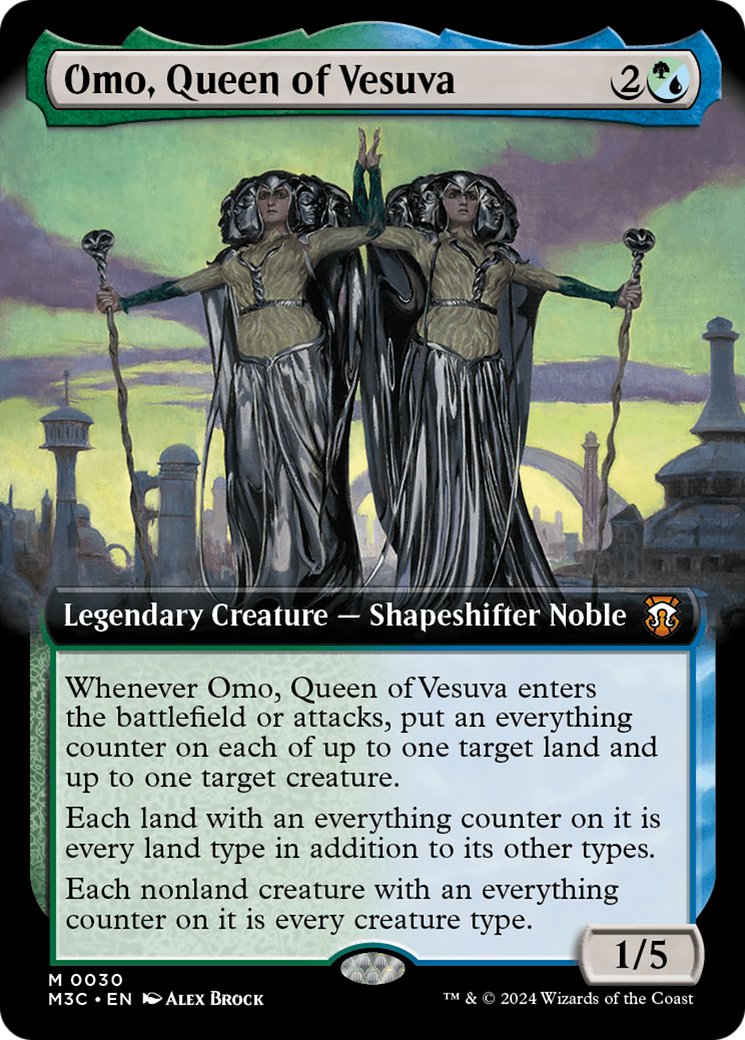 Omo, Queen of Vesuva (Extended Art) [Modern Horizons 3 Commander] MTG Single Magic: The Gathering | Red Claw Gaming