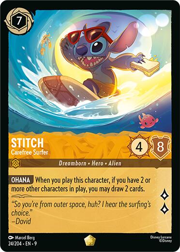 Stitch - Carefree Surfer (24/204) [Fabled] Lorcana Single Disney | Red Claw Gaming
