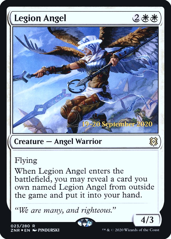 Legion Angel [Zendikar Rising Prerelease Promos] MTG Single Magic: The Gathering | Red Claw Gaming