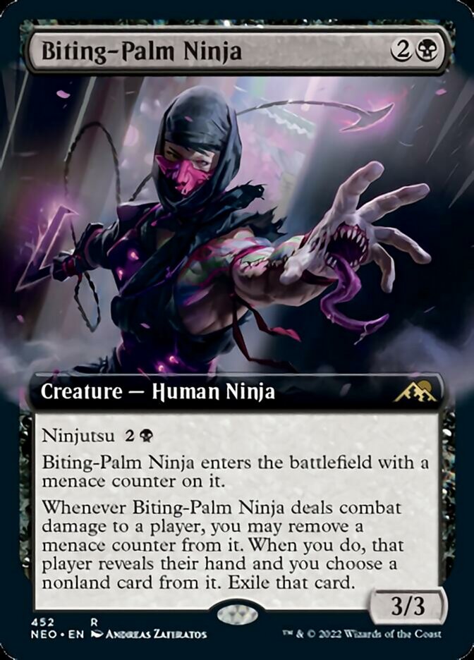 Biting-Palm Ninja (Extended Art) [Kamigawa: Neon Dynasty] MTG Single Magic: The Gathering    | Red Claw Gaming