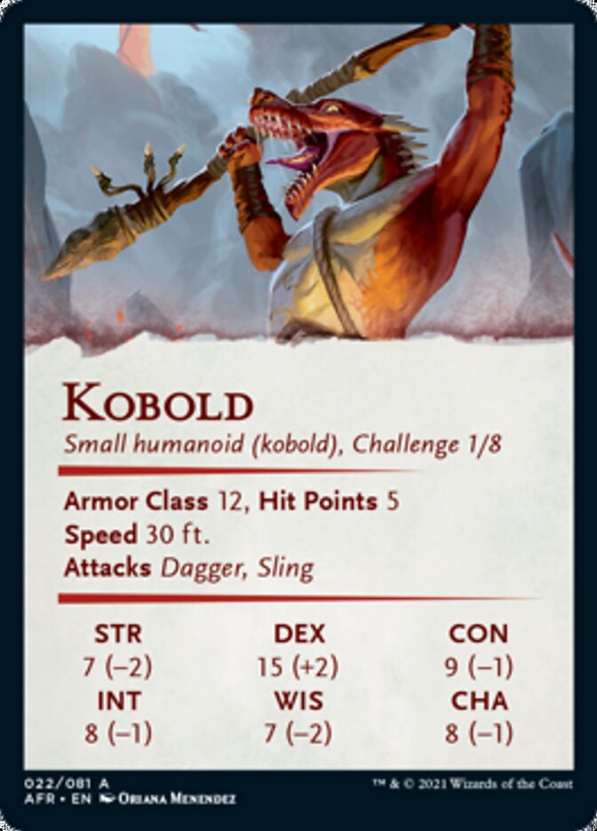 Kobold Art Card (Gold-Stamped Signature) [Dungeons & Dragons: Adventures in the Forgotten Realms Art Series] MTG Single Magic: The Gathering | Red Claw Gaming