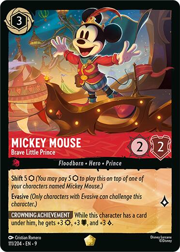 Mickey Mouse - Brave Little Prince (111/204) [Fabled] Lorcana Single Disney | Red Claw Gaming