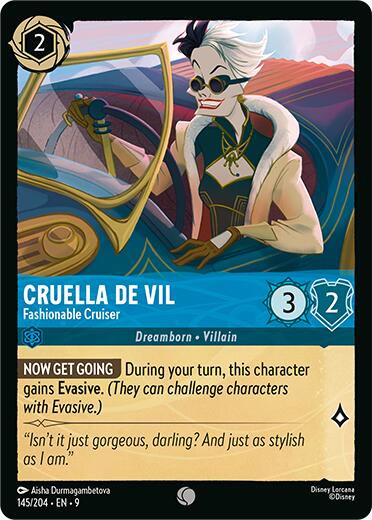 Cruella De Vil - Fashionable Cruiser (145/204) [Fabled] Lorcana Single Disney | Red Claw Gaming