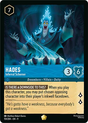 Hades - Infernal Schemer (151/204) [Fabled] Lorcana Single Disney | Red Claw Gaming