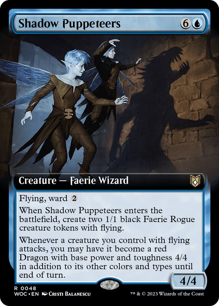 Shadow Puppeteers (Extended Art) [Wilds of Eldraine Commander] MTG Single Magic: The Gathering | Red Claw Gaming