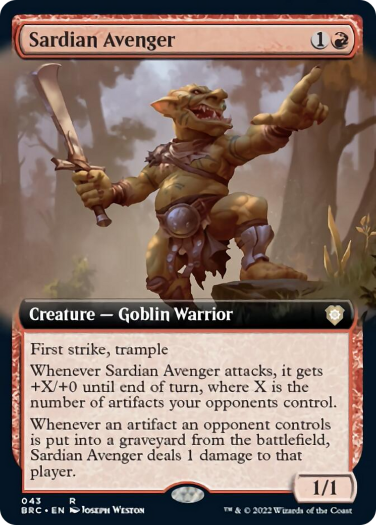 Sardian Avenger (Extended Art) [The Brothers' War Commander] MTG Single Magic: The Gathering | Red Claw Gaming