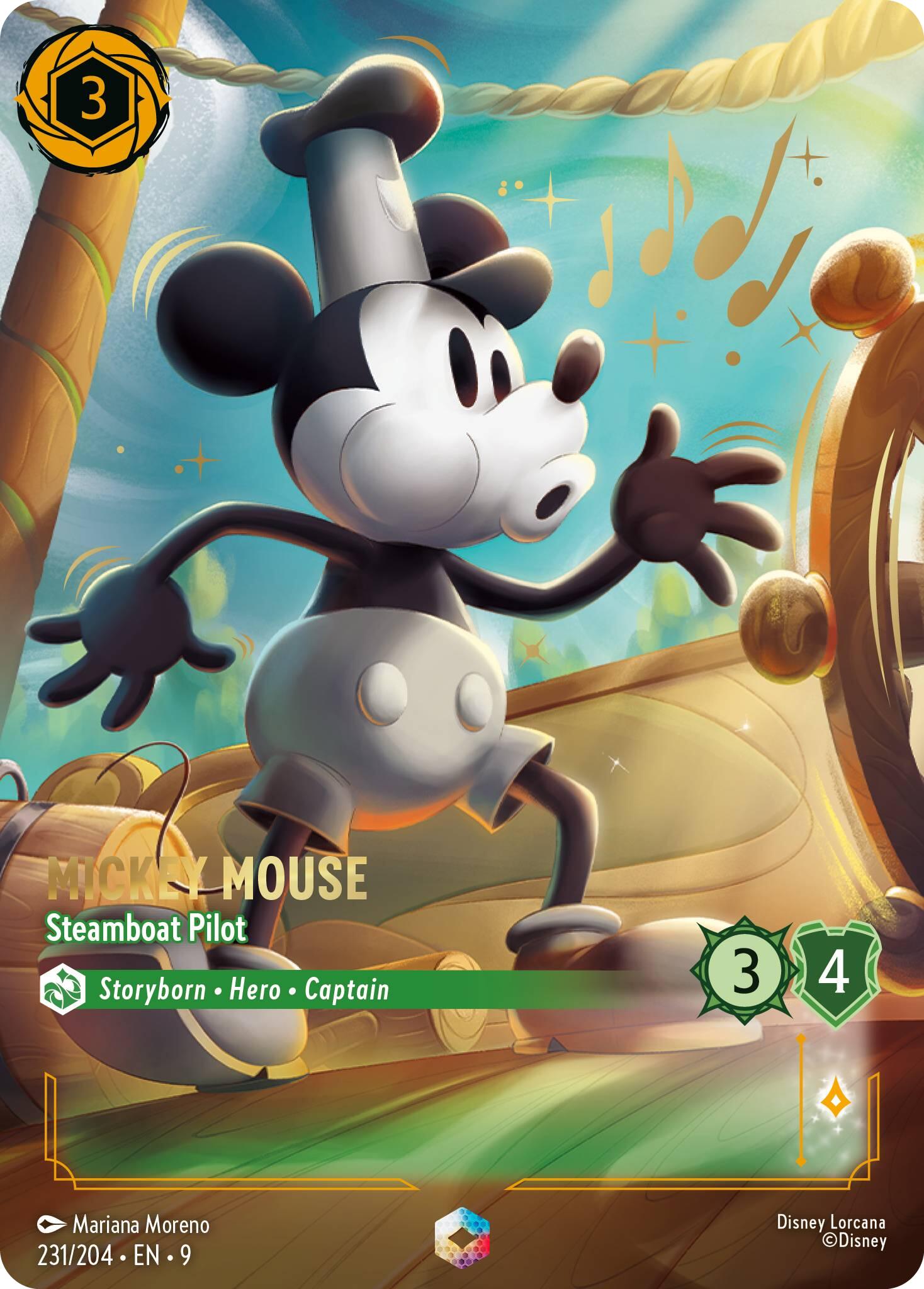 Mickey Mouse - Steamboat Pilot (Enchanted) (231/204) [Fabled] Lorcana Single Disney | Red Claw Gaming